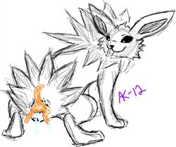 absorption_vore anal anal_vore dripping eeveelution feline furry jolteon male micro nintendo pippuri pokemon pokemon_(species) pussy sketch vore