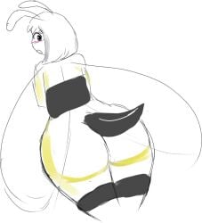 1girls anthro ass blush female insect nude sketch tagme tail weeacactus