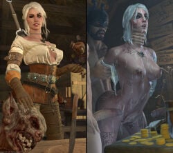 1girl 3boys 3d ambiguous_penetration arm_grab ass before_and_after big_penis breasts cd_projekt_red choker ciri clothing completely_nude contract cum cum_on_body cum_on_breasts cum_on_face female freckles freckles_on_face fucked_silly gold green_eyes light-skinned_female light-skinned_male light_skin male markings mascara masturbation missed_call monster nipple_piercing nipples nipples_touching no_text no_text_version nude penetration penis pierced_nipples running_mascara runny_makeup scar sex sword tattoo the_witcher_(series) the_witcher_3:_wild_hunt throat_grab white_hair wink witcher_medallion