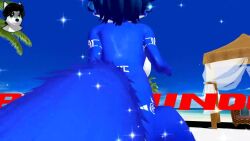 1girls 3d animated anthro aqua_eyes arms_behind_head ass beach blue_fur breasts cleft_of_venus completely_nude_female dancing female_focus fluffy_tail furry furry_female krystal mmd music nintendo nipples nude_female pussy sound spanish_voice_acting star_fox tagme tail tattoo tetramundo video