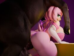 3d_(artwork) 4:3 ambiguous_penetration amy_rose animal_genitalia animal_penis anthro anthro_on_feral bestiality big_breasts big_butt breast_squish breasts butt clothed clothing curvy_figure digital_media_(artwork) duo equid equine equine_genitalia equine_penis eulipotyphlan female feral feral_penetrating genitals hedgehog hi_res horse mammal mastzuzu partially_clothed penetration penis pink_body rear_view rouge_the_bat sega simple_background size_difference sonic_the_hedgehog_(series) squish tagme voluptuous
