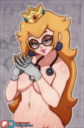 1girls breasts covering doctor female mario_(series) nude princess_peach rafaknight-rk tagme