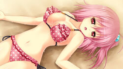 akinomiya_akane bikini game_cg ima_mo_itsuka_mo_faruna_runa kamiya_tomoe pink_hair swimsuit wet