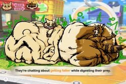 3:2 belly belly_on_ground big_belly body_outline brown_body brown_fur countershading english_text face_imprint fur guardians_of_the_galaxy hi_res holding_belly huge_belly imprint league_of_legends lying mammal markings marvel mass_vore multiple_pred multiple_prey on_front oral_vore procyonid raccoon resting_on_belly ring_(marking) ringed_tail riot_games rocket_raccoon size_difference smaller_pred striped_markings striped_tail stripes tail tail_markings tan_body tan_countershading tan_fur teemo_(lol) tencent text tomodachi_life:_living_the_dream unwilling_prey vore
