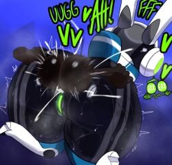 absurd_res anal anal_penetration anthro backsack ball_slap balls balls_deep big_butt big_penis bodily_fluids butt clothing cum cum_in_ass cum_inside duo ejaculation electronics empty_eyes error female genital_fluids genitals glistening glistening_balls glistening_butt glistening_genitalia glistening_penis green_eyes headphones heart_eyes heart_symbol hi_res huge_butt huge_penis human human_on_anthro humanoid interspecies lagomorph leporid machine male male/female mammal onomatopoeia penetration penile penile_penetration penis penis_in_ass plap project_turboblast rabbit robot robot_anthro runbash screen screen_face shaking shivering shortstack shortstack_female slap sound_effects surprised sweat sweaty_butt tail tempo_(project_turboblast) text thick_thighs vulva