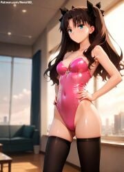 1girls 2d ai_generated areolae armpit bare_arms bare_legs bare_shoulders belly big_breasts black_hair brown_hair bunny_ears bunny_girl bunnysuit chest cleavage curvy curvy_figure cute cute_face detailed eyelashes eyeshadow fate/grand_order fate/stay_night fate_(series) female female_only fit fit_female focus hair hair_highlights high_quality legs light-skinned_female light_skin lips lipstick makeup mascara medium_breasts nero100 pale-skinned_female pale_skin perky_breasts playboy_bunny posing seductive seductive_look sexy_pose skinny skinny_female stable_diffusion tagme teen teen_girl teenage teenage_female teenage_girl thighs thin_waist tohsaka_rin twintails