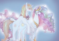 alicorn aunt aunt_and_nephew blush bow_tie closed_eyes crown cum cutie_mark dripping equine female friendship_is_magic from_behind hair horn horse incest male multicolored_hair my_little_pony nephew penetration plain_background pony prince prince_blueblood_(mlp) princess princess_celestia_(mlp) royalty sakuraharuno sex unicorn wings