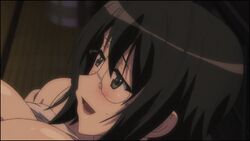 animated black_hair blush bouncing_breasts breasts childhood_friend feel. glass glasses green_eyes hair happy large_breasts long_hair nipples open_mouth screencap sex sweat yorihime_nao yosuga_no_sora