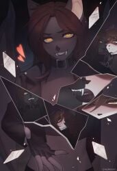 amari(iraraynott) anthro bat bat_wings canid canine chlorinovi duo female female_raping_male fox french_kissing hi_res iraraynott kissing male male/female mammal membrane_(anatomy) membranous_wings wings yandere