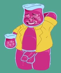 bodily_fluids duskycovers for_a_head genital_fluids genitals hi_res humanoid humanoid_genitalia humanoid_penis kool-aid kool-aid_man kool_aid kool_aid_man koolaid leaky male not_furry object_head overweight penis precum slightly_chubby solo