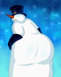 1boy arktos_(tabaluga) ass ass_focus butt butt_focus from_below male male_only presenting snowman tabaluga_(series)