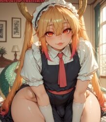 1boy ai_generated alternate_body_type ass balls belly belly_button big_eyes bimbo black_bikini black_dress blond_hair blonde_hair blue_eyes bulge choker curvy dragon dragon_eyes dragon_girl dragon_horns dragon_humanoid dragon_maid dragon_tail femboy femboy_only femboysmeat femboysub fit genderswap genderswap_(ftm) hips hyper_hips maid maid_cap maid_dress maid_headdress maid_outfit maid_uniform makeup male male_only miss_kobayashi's_dragon_maid multicolored_hair otoko_no_ko penis playful red_eyes rule_63 sissy sissyfication small_breasts small_penis solo solo_femboy solo_male thighs tohru_(dragon_maid) tohru_(miss_kobayashi's_dragon_maid) voluptuous voluptuous_body voluptuous_male white_skin wide_hips