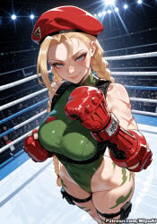1girl ai_assisted ai_generated antenna_hair bare_shoulders beret blonde_hair blue_eyes boots braid breasts cammy_white clenched_hand covered_navel covered_nipples curvaceous curvy curvy_female curvy_figure elbow_gloves facial_scar female fingerless_gloves gloves green_leotard hat highleg holster large_breasts leotard lips long_hair looking_at_viewer miyuai muscle okami_(capcom) red_gloves scar scar_on_cheek smile solo street_fighter thick thick_ass thick_butt thick_hips thick_legs thick_thighs thigh_holster thighs twin_braids very_long_hair voluptuous voluptuous_female wide_hips wide_thighs