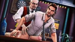 anal anal_penetration anal_sex bald bara big_penis bigby_wolf boner censored cock dick erection gay male male_only penis the_wolf_among_us