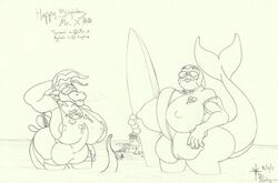 2011 anthro balls big_breasts breasts bulge cetacean cleavage cum dragon erection eyeswear goggles huge_breasts hyper hyper_balls hyper_breasts hyper_penis latex macro marine nipples one_piece_swimsuit orca penis rafiel sea sketch superhero surfboard swimsuit tsunami whale_wars wolfespada