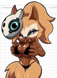 anthro big_breasts black_bra black_panties cc_polla furry mobian_(species) sonic_(series) sonic_the_hedgehog_(series) whisper_the_wolf