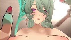 1080p 1boy 1girls 3d 60fps angels_of_delusion animated big_breasts blender blush bouncing_breasts cecilia_(zenless_zone_zero) close-up cowgirl_position eye_contact female_focus green_hair hair_over_one_eye hand_on_face hoyoverse jiggling_breasts large_breasts lazyprocrastinator light-skinned_female light_skin looking_at_viewer loop male_pov mihoyo mp4 no_sound nude nude_female pov pov_eye_contact purple_eyes smiling smiling_at_viewer video wise_(zenless_zone_zero) zenless_zone_zero