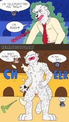 1boy anthro balls embarrassed furry male nude penis remmus_cobalt tagme wardrobe_malfunction