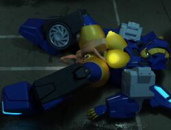 1boy 1girls 3d anus ass big_breasts blue_eyes blue_lipstick breasts clitoris glowing_eyes glyph_(transformers) human_on_robot larger_female missionary_position missionary_sex night nipples penetration penis robot robot_girl robot_humanoid sex size_difference the_coiless thighs transformers vagina vaginal vaginal_penetration vaginal_sex yellow_body yellow_nipples