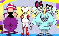 4girls ass big_ass breasts female kumoken lahla mario_(series) ms._mowz nude paper_mario paper_mario:_the_thousand-year_door peeka tagme vivian_(paper_mario)