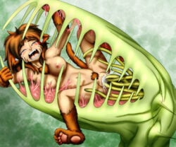 animal_ear breasts furry monster multiple_insertions nipples nude orange_hair plant plant_monster plant_tentacle plant_vore pubic_hair rape sex tail tear tentacle tentacle_in_pussy tentacles uncensored vaginal_penetration venus_flytrap vines vore