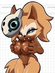 anthro big_breasts furry large_areolae mobian_(species) naked nipples sonic_(series) sonic_the_hedgehog_(series) whisper_the_wolf