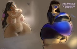 blueberry blueberry_inflation curvy inflation jigglywiggly mother_and_daughter