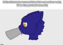 animated animated_gif anthro blue_body blue_fur blush blush_lines bodily_fluids deep_throat dripping duo english_text felid feline fur humor male mammal oral oral_penetration orange_eyes penetration saliva saliva_drip saliva_on_tongue short_playtime sylas_(wdaf) text wdaf