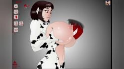 1boy 1girls anthro breast_expansion breast_squeeze breasts breasts_bigger_than_head cowgirl cum cum_on_body cum_on_face darkeffect demon demon_male female female_focus furry game gameplay lactating lactation male penis red_penis sucking_nipples tagme video video_game