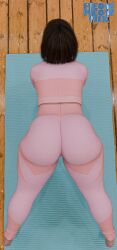 18yo 1girls 3d 3dx aged_up ass_bigger_than_head ass_visible_from_the_front belly big_butt big_thighs blue_eyes brown_hair dumptruck_ass fat_ass fat_butt feet flat_chest flat_chested grin meowmix mirror no_shoes oc shortstack shortstack_female smile smug smug_face solo solo_female solo_focus stretching thick_ass thick_thighs view_from_above yoga yoga_mat yoga_pants yoga_pose
