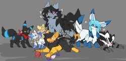 absurd_res animal_genitalia animal_penis blush blush_lines canid canine_genitalia canine_penis destiny_knot eeveelution english_text fan_character felid female feral galarian_form galarian_linoone generation_2_pokemon generation_3_pokemon generation_4_pokemon generation_5_pokemon generation_8_pokemon genitals glaceon group hi_res imminent_impregnation imminent_sex impregnation_attempt items licking licking_lips licking_own_lips linoone looking_at_viewer luxio male male/female mammal mienfoo mightyena mustelid nintendo open_mouth oval_charm penis pokemon pokemon_(species) regional_form_(pokemon) sheath shinyumbre size_difference tail text tongue tongue_out umbreon worried worried_face worried_look zorua