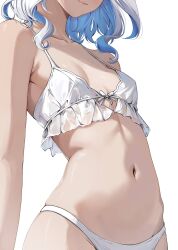 belly belly_button belly_focus bra furina_(genshin_impact) genshin_impact innie_belly_button innie_navel navel navel_focus panties petite small_breasts solo_female stomach tummy underwear waist white_hair