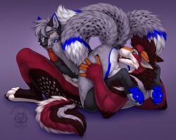 69 69_position blowjob butteredshep canine gay male/male multiple_tails rimming