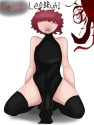 1futa evesaborcola faceless femboy futanari lilface red_hair solo tape taped thick