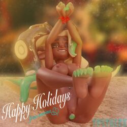 3d_(artwork) blender blender_cycles bondage christmas dark_skin female_only green_feet green_fingers marina_(splatoon) octoling pussy_plug soft softcore splatoon splatoon_2 tagme tagme_(artist)