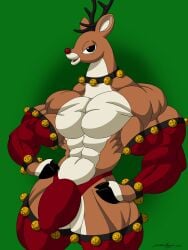 abs anthro antlers biceps big_muscles buck bulge christmas deer doodledan86 large_muscles male male_only muscles muscular muscular_arms muscular_legs muscular_male muscular_thighs pecs reindeer rudolph rudolph_the_red-nosed_reindeer speedo