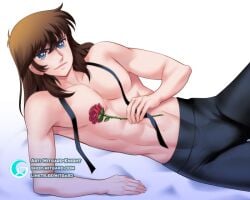 artist_name black_legwear blue_eyes bodypillow brown_hair candy_candy dakimakura hothusbando husbandos looking_at_viewer male male_only mitgard-knight mitgardstore rose rose_(flower) solo solo_male terry white_body white_skin