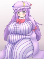 bbw belly_overhang big_belly big_breasts big_female blush chubby chubby_female embarrassed fat fat_ass fat_female fat_fetish fat_girl fat_woman fatty large_female obese obese_female oekaki_glow overweight overweight_female patchouli_knowledge plump pork_chop thick_thighs touhou weight_gain