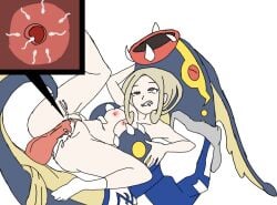 1girls blonde_hair breast_grab breasts clenched_teeth cum cum_in_pussy cum_inside eelektross exposed_breasts exposed_pussy female fertilization impregnation internal_view interspecies_impregnation jacket male_pokemon/female_human nude nude_female ovum penetration penis pokémon_(species) pokemon pokemon_xy pokephilia red_eyes socks sperm_cell trainer_alyx vaginal_penetration viola_(pokemon)