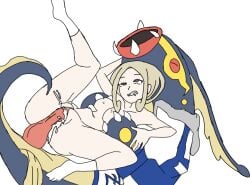 1girls blonde_hair breast_grab breasts clenched_teeth cum cum_in_pussy cum_inside eelektross exposed_breasts exposed_pussy female jacket male_pokemon/female_human nude nude_female penetration penis pokémon_(species) pokemon pokemon_xy pokephilia red_eyes socks trainer_alyx vaginal_penetration viola_(pokemon)