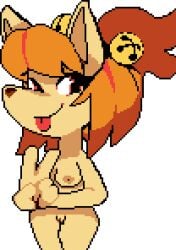 breasts canine ceroba_(undertale_yellow) ceroba_ketsukane fox grasbas kitsune monster monster_girl naked pussy tongue_out undertale undertale_(series) undertale_yellow