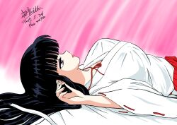 asian asian_female bangs black_hair female female_only hatsuneemon inuyasha kikyo_(inuyasha) red_lipstick very_long_hair voluptuous voluptuous_female