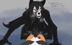 2023 anthro anthro_on_anthro anthro_pov areola ball_squish balls big_breasts biped black_areola black_balls black_body black_fur black_glans black_hair black_nipples black_penis black_sclera blue_tongue bodily_fluids bone breasts canid canine claws digital_media_(artwork) duo finger_claws first_person_view fur genitals glans gynomorph gynomorph/male hair hi_res humanoid_genitalia humanoid_penis intersex intersex/male licking licking_lips licking_own_lips long_hair looking_at_viewer mal0 mal0_futanari_(scp-1471) male male_pov malo mammal nipples nude_anthro nude_gynomorph orange_body orange_fur penis scp-1471 scp-1471-a scp_foundation skull skull_head squish sweat sweaty_breasts taker_pov tongue tongue_out white_body white_eyes white_fur wunp