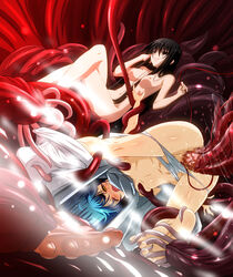 anal barefoot between_toes black_eyes black_hair blue_hair blush breasts censored clothing covering covering_breasts crossed_legs double_penetration evil_grin evil_smile feet fumihiro grin groping hagoromo_kitsune high_resolution long_hair mosaic_censoring multiple_girls navel nipples nurarihyon_no_mago open_mouth panties panties_down panty_pull pussy_juice rape restrained_by_tentacles ringed_eyes sex sitting small_breasts smile sweat tentacle tentacle_in_pussy tentacles_around_arms tentacles_around_legs tentacles_on_breasts toes underwear undressing vaginal_penetration very_long_hair white_panties wince wink yellow_eyes yuki_onna_(nurarihyon_no_mago)