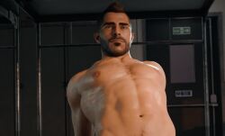 1boy 1human 1male 3d abs activision arms_behind_back bearded blue_eyes brown_hair call_of_duty call_of_duty_modern_warfare_2_(2022) ckang2021 cute_expression hairy_chest handsome happy_trail indoors john_mactavish light-skinned_male light_skin looking_at_viewer male male_focus male_only male_pov masculine muscles muscular muscular_male pecs scottish seductive seductive_eyes seductive_look seductive_mouth seductive_smile soap_(modern_warfare_2)