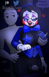 anon beanontoast big_breasts black_body black_hair five_nights_at_freddy's five_nights_at_freddy's_2 glasses lactating lactation large_breasts marionette_(fnaf) puppet_(fnaf) rockstar_puppet_(artist) tagme