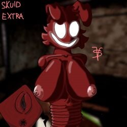 1girls 2025 2d anus azatik background big_breasts blurry_background breasts creepy decay_(piggy) delirium_(piggy) female first_porn_of_character hand handles piggy_(game) pussy pussy_juice rabbit red_body red_hair red_skin roblox shadow skuld_(piggy) smile smiley_face white_eyes