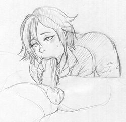 :>= balls big_hero_6 deareditor disney fellatio female gogo_tomago male marvel monochrome oral pencil_(artwork) penis rolling_eyes sex sketch straight traditional_art traditional_media_(artwork) unseen_male_face