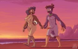 2025 4_toes 5_fingers abs anisodactyl anthro avian avian_feet balls beach beak bird breasts brown_body brown_feathers casual casual_erection casual_nudity claws cloud columbid cuculiform detailed_background digital_media_(artwork) duo dusk erection eye_contact feathers feet female finger_claws fingers genitals grey_body grey_feathers hair hand_holding hi_res humanoid_genitalia humanoid_penis interspecies long_hair looking_at_another male male/female navel new_world_ground_cuckoo nipples non-mammal_balls non-mammal_breasts non-mammal_navel non-mammal_nipples nonsexual nonsexual_nudity nude nudist outdoor_nudity outside payson_(whitetail-designs) penis pigeon roadrunner rock_dove romantic romantic_ambiance romantic_couple sammfeatblueheart scuted_hands scuted_legs scutes sea tail tail_feathers text toe_claws toes url walking water winged_arms wings zandro_(sammfeatblueheart)