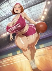 2025 20th_century_studios ai_generated areola areolae areolae_visible_through_clothing basketball basketball_(ball) basketball_uniform belly big_belly big_breasts big_thighs black_eyes black_lips black_lipstick blush breasts breasts_bigger_than_head brown_hair choker chubby chubby_belly chubby_female clothed clothing curvy curvy_body curvy_female curvy_figure curvy_thighs erect_nipples erect_nipples_under_clothes family_guy fat fat_female female glasses glasses_on_face glasses_on_head hair hat hi_res huge_breasts huge_thighs large_breasts large_thighs light-skinned_female light_skin lips lipstick massive_breasts massive_thighs meg_griffin nipples nipples_visible_through_clothing short_hair sneakers solo solo_female splashthomson sport sports_bra sports_shorts sports_uniform sportswear sweat sweatdrop sweating sweaty sweaty_body thick thick_thighs thighhighs thighs thunder_thighs thunderthighs young younger_female